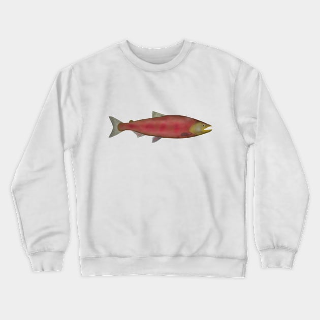 Chinook Salmon - Spawn Phase Crewneck Sweatshirt by FishFolkArt